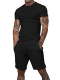 Sporty Solid Color Short Sleeve T-Shirts Outfits