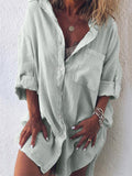 Women's Summer Simple Large Size Beach Button Blouses