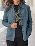 Comfortable Long Sleeve Lapel Button-down Coats for Women