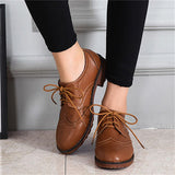 New Soft Leather Cozy Flat Lace Up Round Toe Shoes