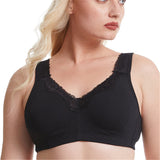 Women Plus Size Deep Plunge Comfy Cotton Bras - Apricot