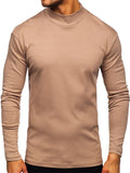 Men's Simple Style Half High Collar Long Sleeve Bottoming Shirt