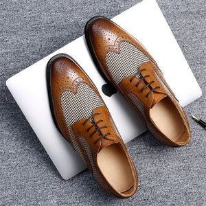 Retro Front Lace-up Breathable Handsome Formal Shoes for Men