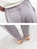 Men's Solid Color Linen Pants With Pockets