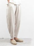 Men's Solid Color Linen Pants With Pockets