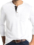 Men's Casual Round Neck Long Sleeve Daily Wear Solid Color T-Shirt