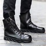 Street Style Thick Sole High Top Zipper Boots for Male Rapper