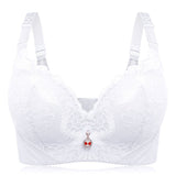 Plus Size Push Up Side Support Lace Bras - White