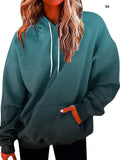 Women's Casual Gradient Color Hooded Pullover Sweatshirt