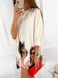 Fashion Button Up Long Sleeve Print Blouses