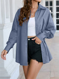 Women's Fashion Lapel Single Breasted Oversized  Blouses