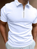 Summer Short Sleeve White Polo Shirt Mens