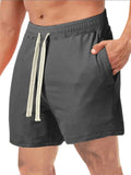 Men's Summer Sandy Beach Drawstring Sports Shorts with Pocket