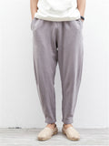 Men's Solid Color Linen Pants With Pockets