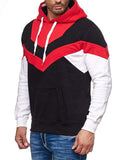 Winter Hooded Contrasting Pullover Loose Hoodies For Men