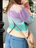 Casual Contrast Color Turtle Neck Sweaters