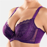 Women's Plus Size Minimizer Busty Lace Bras - Wine Red