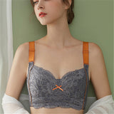 Women's Lace Jacquard Wireless Cozy Lightly Lined Bra - Nude