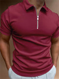 Summer Short Sleeve White Polo Shirt Mens