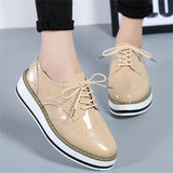 London Style Campus Thick Outsole Cow Leather Women Loafers