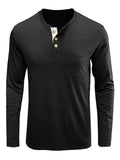 Men's Casual Round Neck Long Sleeve Daily Wear Solid Color T-Shirt