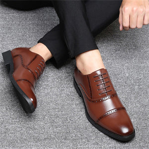 British Style Lace Up Cozy Men's Dress Shoes for Wedding