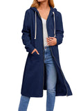 Women's Stylish Loose Fitting Full Zip Long Hoodies