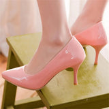New Stylish Office Pointed Toe Solid Color 3 Inches Heels