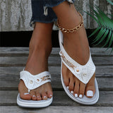 Summer Metal Buckle Celebrity Beach Slippers for Women