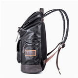 Men's British Style Zipper Adjustable Shoulder Strap PU Backpacks