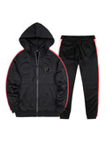 Male Casual Loose Comfort Hooded Running Suits