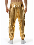 Shiny Stretchy Mid Waist Trendy Party Pants for Men