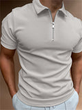 Summer Short Sleeve White Polo Shirt Mens