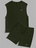 Men's Crew Neck Sleeveless Comfort Sets for Summer