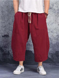 Casual Oversized Loose Plain Cropped Harem Pants