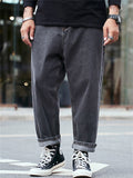 Men's Fashion Loose Straight-Leg Casual Harem Pants Denim Jeans