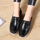 Korean Style Breathable Leather Non-Slip Elegance Women Loafers