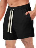 Men's Summer Sandy Beach Drawstring Sports Shorts with Pocket