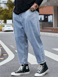 Men's Fashion Loose Straight-Leg Casual Harem Pants Denim Jeans