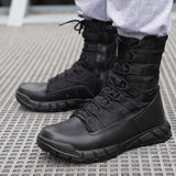 Men's Lightweight High Top Outdoor Lace Up Military Combat Boots