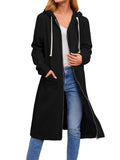 Women's Stylish Loose Fitting Full Zip Long Hoodies