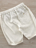 Casual Men's Solid Color Linen Shorts