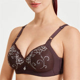 Women's Wireless Floral Embroidered Comfy Bras - Cameo