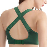 Plus Size Wireless Front Closure Criss-Cross Back Bras - Green