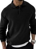 Men's Fashionable Slim Long-sleeved Lapel Autumn Knit Sweater