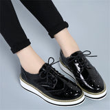 London Style Campus Thick Outsole Cow Leather Women Loafers