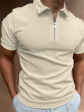 Summer Short Sleeve White Polo Shirt Mens