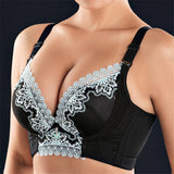 Women's Plus Size Lace Patchwork Wireless Full Coverage Bras - Green