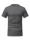 Sporty Solid Color Short Sleeve T-Shirts Outfits