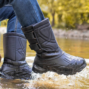 Men's Outdoor Winter Plush Thermal Non-Slip Waterproof Fishing Boots